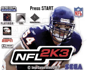 NFL 2K3 (USA) screen shot title